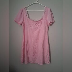 Princess Polly Pink Mini Dress with Lace Trim